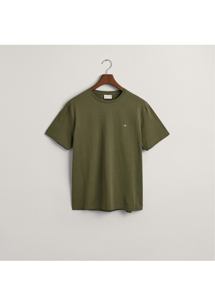 Erkek Yeşil Regular Fit Bisiklet Yaka T-Shirt fırsatları