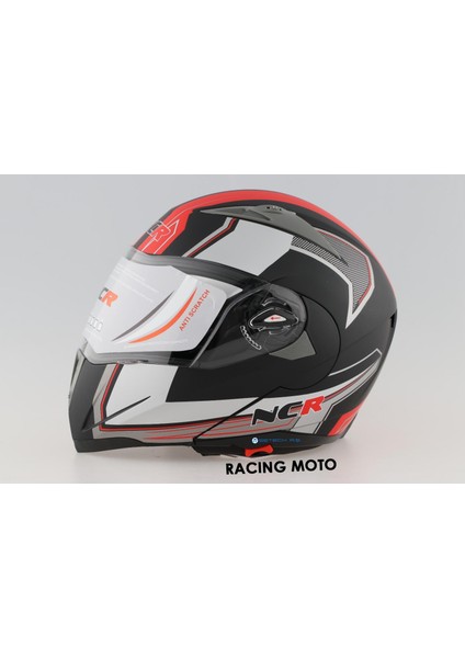 Çene Açılır Kask Kırmızı (Ece Belgeli) Sticker Hediyeli fiyatları