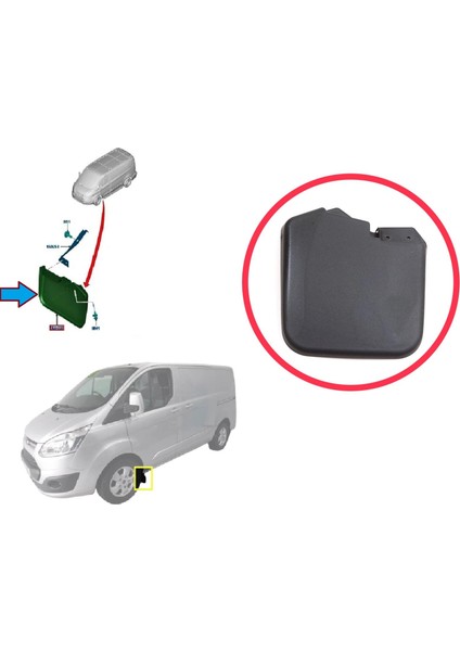 Ford Transit Custom Tourneo V362 Mk1 Fy Fz F3 2012-2023 Için Ön Sol Tekerlek Çamurluk Paçalık modelleri