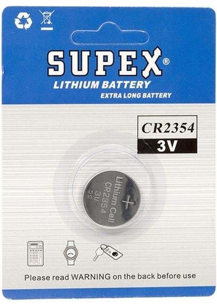 Supex CR2354 3 Volt Lityum Pil Tekli