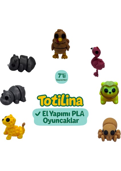 7'li Set (Hindi Flamingo Aslan Örümcek Puma Hipopotam Gergedan…)