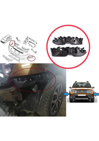 Renault Dacia Duster Mk1 Hs 2010-2017 622230010R Için Ön Sağ Sol Tampon Iç Bağlantı Braket Ayağı modelleri