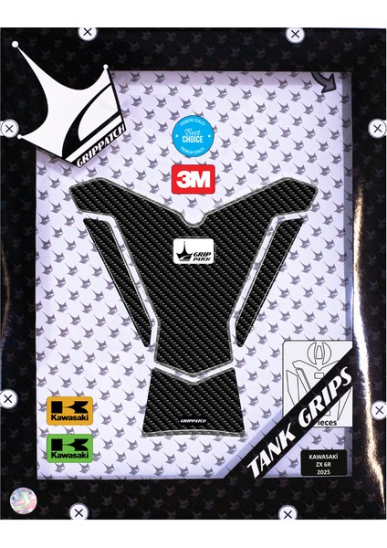 Kawasaki Zx-6r 2025 ile Uyumlu Kaydırmaz 6d Karbon ve Şeffaf 10 Parça Tank Pad Seti GC68 (Siyah Motor) fiyatları