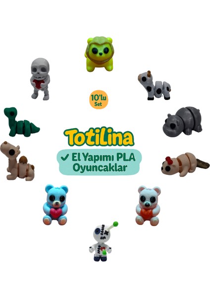 10'lu Set (Aslan Inel Hipopotam Su Samuru Ayı Voodoo Deve Dinozor…)