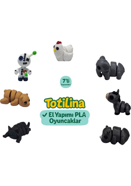 7'li Set (Tavuk Fil Eşek Hipopotam Kedi Ayı Voodoo…)