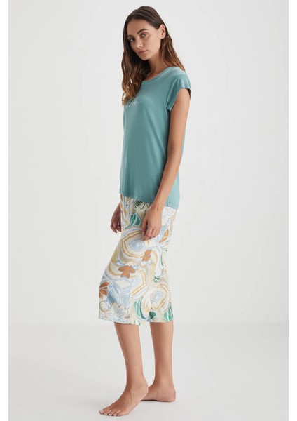 Yumuşak Dokulu Büyük Beden Kadın Kapri Takım 2722 fiyatları