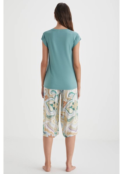 Yumuşak Dokulu Büyük Beden Kadın Kapri Takım 2722 indirimleri