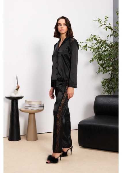 Saten Gecelik Sabahlık Pijama Takım Şort Takım 6'lı Gelin Çeyiz Seti - 6035