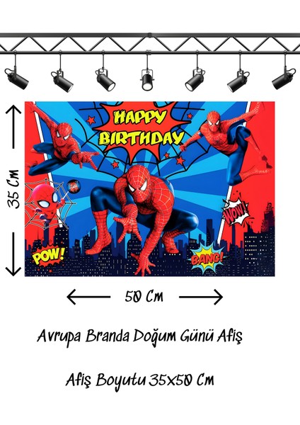 Spiderman Örümcek Adam Temalı Doğum Günü Afişi