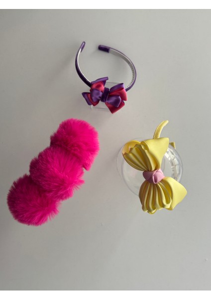 Kız Çocuk Fiyonklu Taç Seti (3 Parça) – Okul & Doğum Günü Hediyesi indirimleri