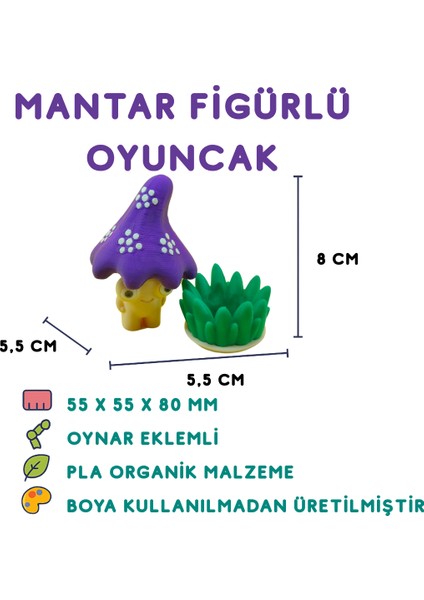 Mor Mantar - Minyatür Oyuncak