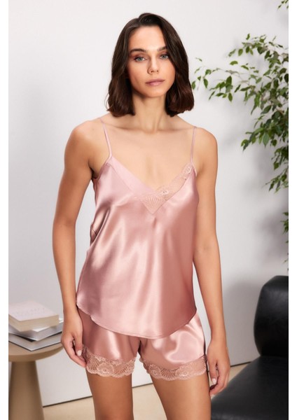 Saten Altılı Gelin Çeyiz Seti - 6035 Brandy