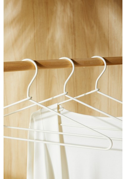 3'lü Ekru Renk Kumaş Kaplı Metal Giysi Askısı 21.5 x 42 x 0.5 cm fırsatları