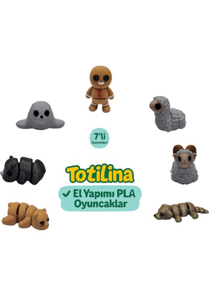 7'li Set (Kurabiye Adam Koyun Koç Köpek Ayı Gergedan Fok…)