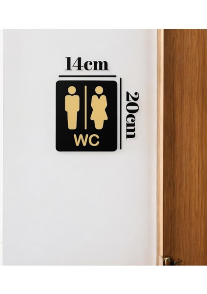 Şık ve Pratik Wc Tabelası - & Bay Figürlü - Modern Tasarım, 14X20 Cm"
