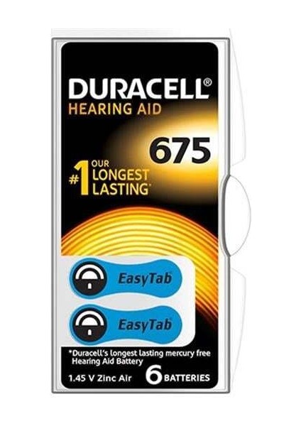 Duracell 675 No Kulaklık Pili (6'lı Paket)
