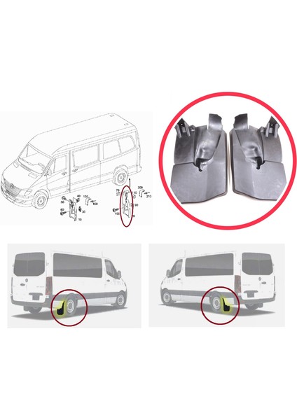 Mercedes Sprinter Mk2 906 Ncv3 Vw Crafter Mk1 2006-2017 Için Arka Sağ Sol Tekerlek Çamurluk Paçalık modelleri