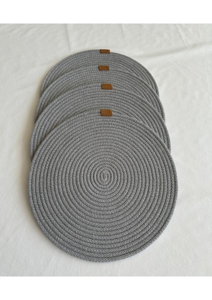 Yuvarlak Supla Gri 33CM 4lü