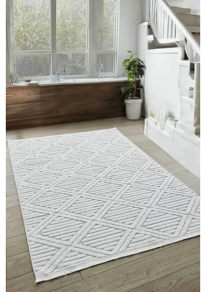 Lola Bukleli Dokuma Iskandinav Ekru Modern Kaymaz Salon Halısı Mutfak Halısı Çocuk Halısı Yolluk