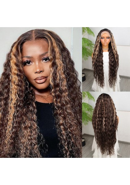 Kahverengi Balköpüğü Işıltılı Fiber Sentetik Tül Peruk