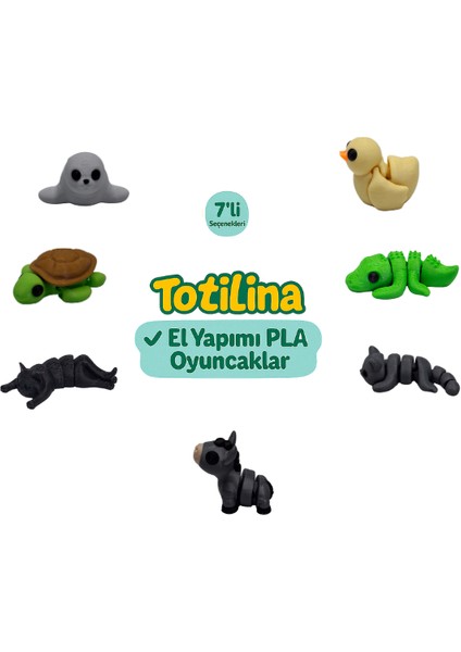 7'li Set (Ördek Timsah Kedi Eşek Kedi Kaplumbağa Fok…)
