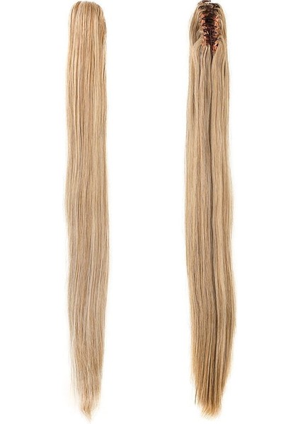 Tokalı Düz At Kuyruğu / Karamel Platin Röfleli