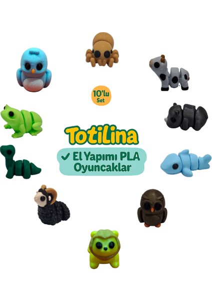 10'lu Set (Örümcek Inek Gergedan Köpek Balığı Baykuş Aslan Koç…)