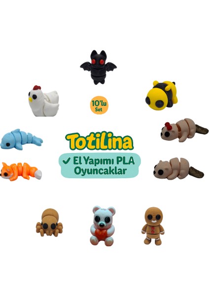 10'lu Set (Yarasa Arı Su Samuru Kuraniye Adam Ayı Örümcek…)