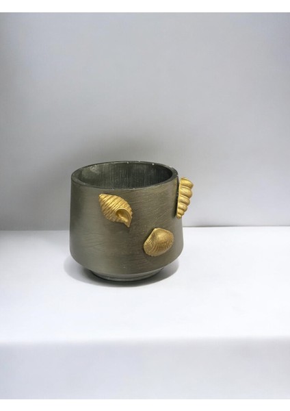 Dekoratif Beton Saksı Bodur Yeşil Deniz Tema 12X12 cm modelleri