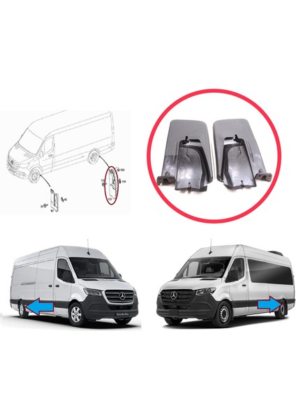 Mercedes Sprinter 907 910 Vw Crafter Sy Sz 2017-ON Için Arka Sağ Sol Tekerlek Çamurluk Paçalık modelleri