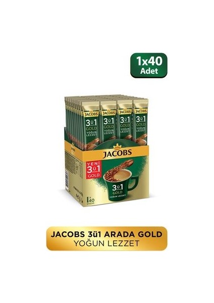 3'ü 1 Arada Gold Yoğun Lezzet Kahve - 40'lı Kutu (720g) - Türkiye Menşeli fiyatları