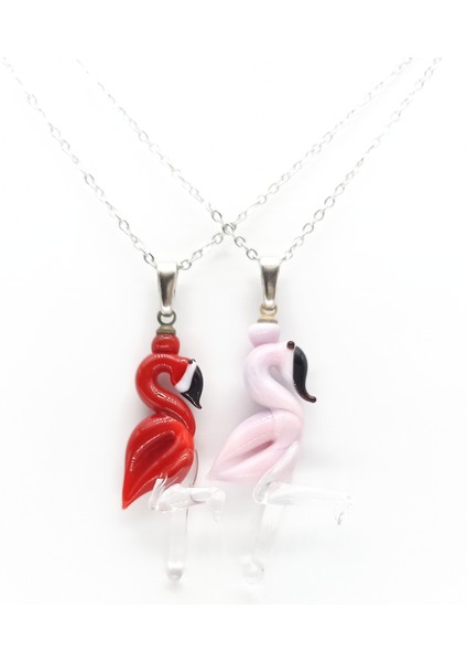 Flamingo Kolye Murano Cam El Yapımı