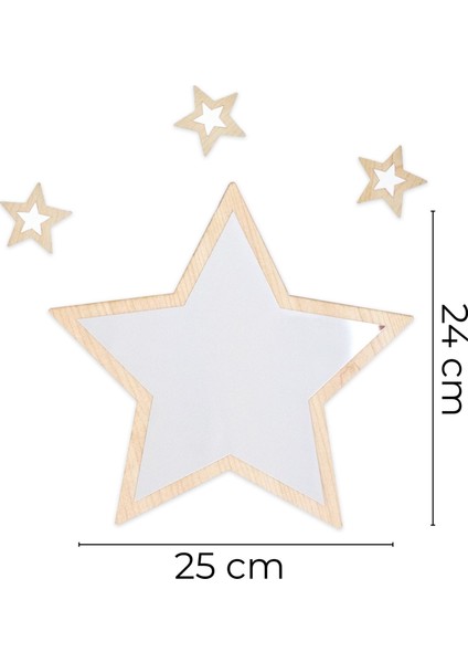 Ahşap Pleksi Ayna Yıldız Duvar Dekoru – 24X25 cm Bebek Çocuk Odası Dekoratif Süs modelleri