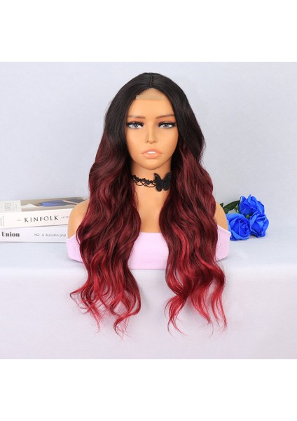 Siyah Kızıl Ombreli Tül Peruk