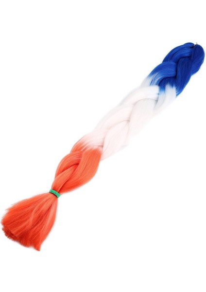 Afrika Örgüsü Ve Rasta İçin Sentetik Ombreli Saç / Mavi / Beyaz / Tcu