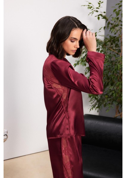 Saten Gecelik Sabahlık Pijama Takım Şort Takım 6'lı Gelin Çeyiz Seti - 6035