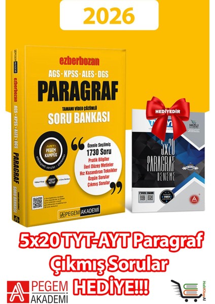 2026 Ags-Kpss-Ales-Dgs Ezberbozan Paragraf Soru Bankası Hediyeli! fiyatları