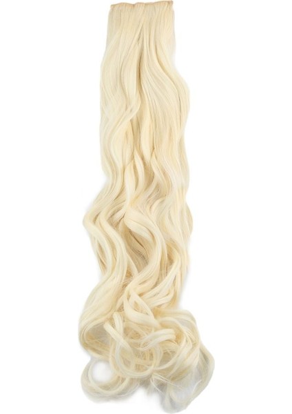 Fiber Sentetik Dalgalı 8 Parça Çıt Çıt / Açık Platin