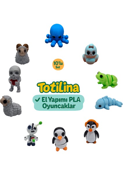10'lu Set (Ahtapot Kuş Kurbağa Yunus Penguen Voodoo Koyu…)