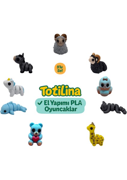 10'lu Set (Koç Kuş Kedi Zürafa Ayı Yunus Unicorn Eşek…)