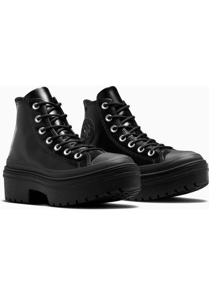Chuck Taylor All Star Lugged Heel Unisex Siyah Deri Platform Bot fiyatları