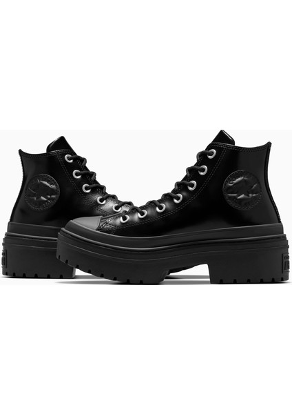 Chuck Taylor All Star Lugged Heel Unisex Siyah Deri Platform Bot indirimleri