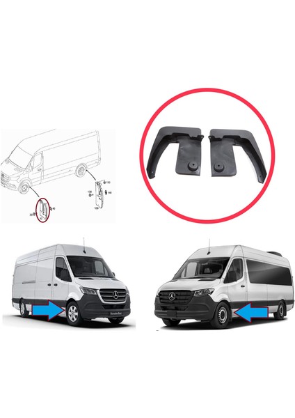 Mercedes Sprinter 907 910 Vw Crafter Sy Sz 2017-ON Için Ön Sağ Sol Tekerlek Çamurluk Paçalık modelleri