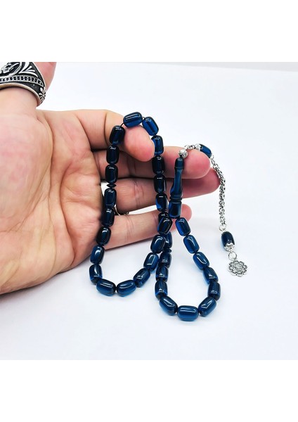 Mavi Renkte Sıkma Ateş Kehribar Tesbih fiyatları