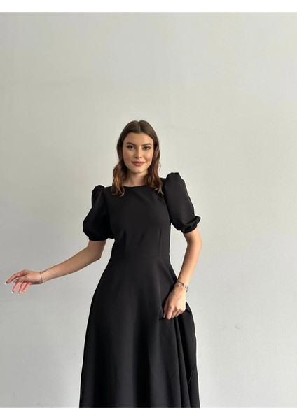 Karpuz Kollu Midi Boy Elbise modelleri