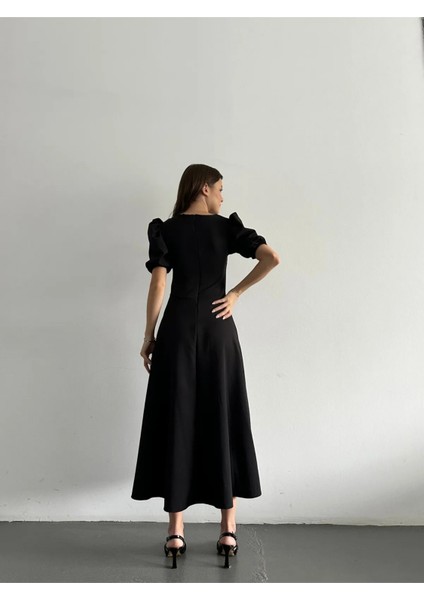 Karpuz Kollu Midi Boy Elbise indirimleri