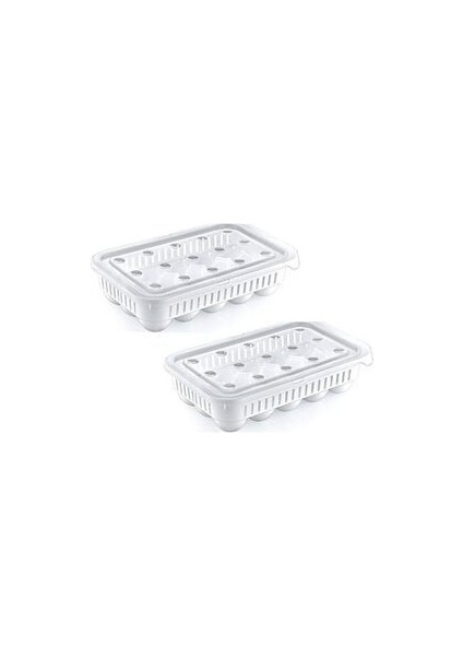 Plastik Kapaklı, 15 Li Yumurta Saklama Kabı - 28x17 cm, Açık Beyaz, Bulaşık Makinesinde Yıkanabilir fiyatları