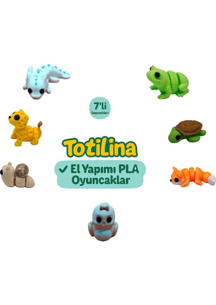 7'li Set (Kurbağa Kaplumbağa Tilki Kuş Salyangoz Puma Aksolotl…)