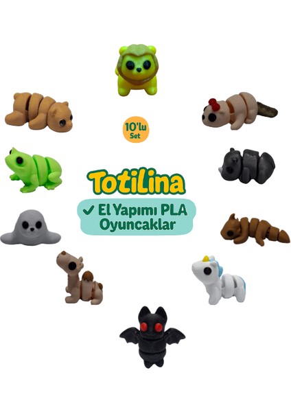10'lu Set (Aslan Su Samuru Gergedan Ejderha Unicorn Yarasa Deve…)