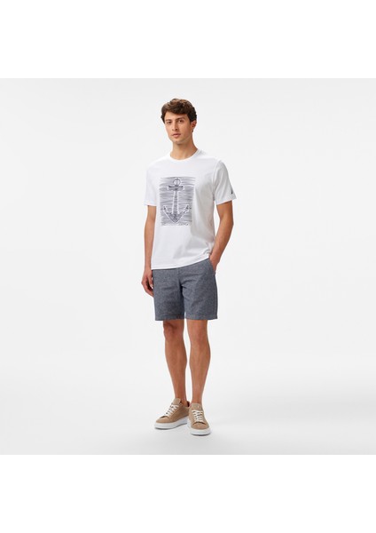 Erkek Beyaz Regular Fit Baskılı T-Shirt modelleri